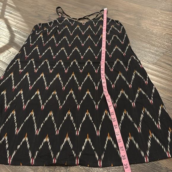 LOFT Strappy X-back V-neck, Lined,Side Zipper,black pattern Summer midi - Picture 10 of 10